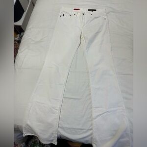 AG White Corduroy Flare Pants